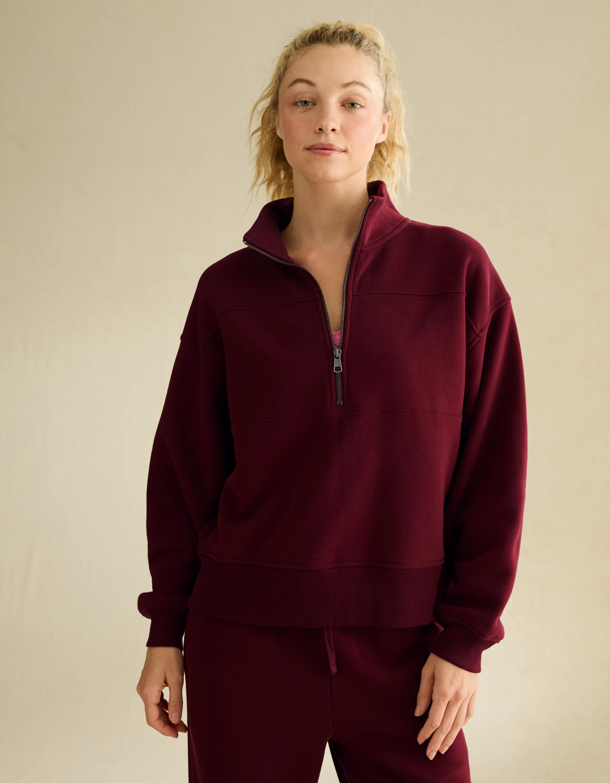 AE Everyday Luxe Quarter-Zip Sweatshirt | American Eagle Outfitters (US & CA)
