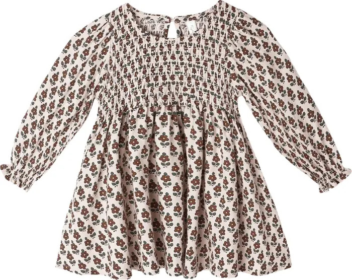 Capri Harvest Floral Smocked Linen Blend Dress | Nordstrom