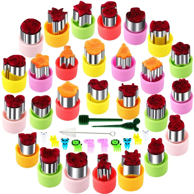 Vegetable Cutter Shapes Set 28 PCS Mini Shaped Cutters Fruit Cutters for kids Flower,Star,Heart,D... | Walmart (US)