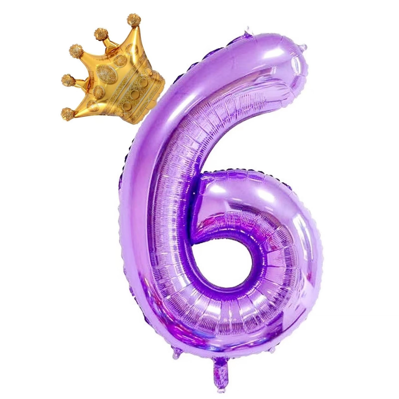 grnsce 40 Inch Purple Number 6 Crown Balloons Set, 6th Birthday Balloons for Girls, 6th Wedding A... | Amazon (US)