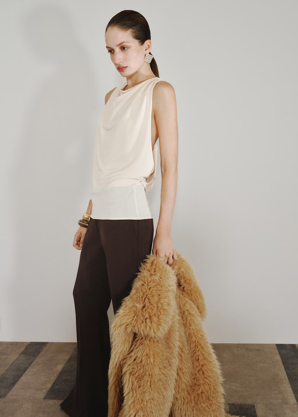Draped top with metallic detail | Mango (US/MX/AU)