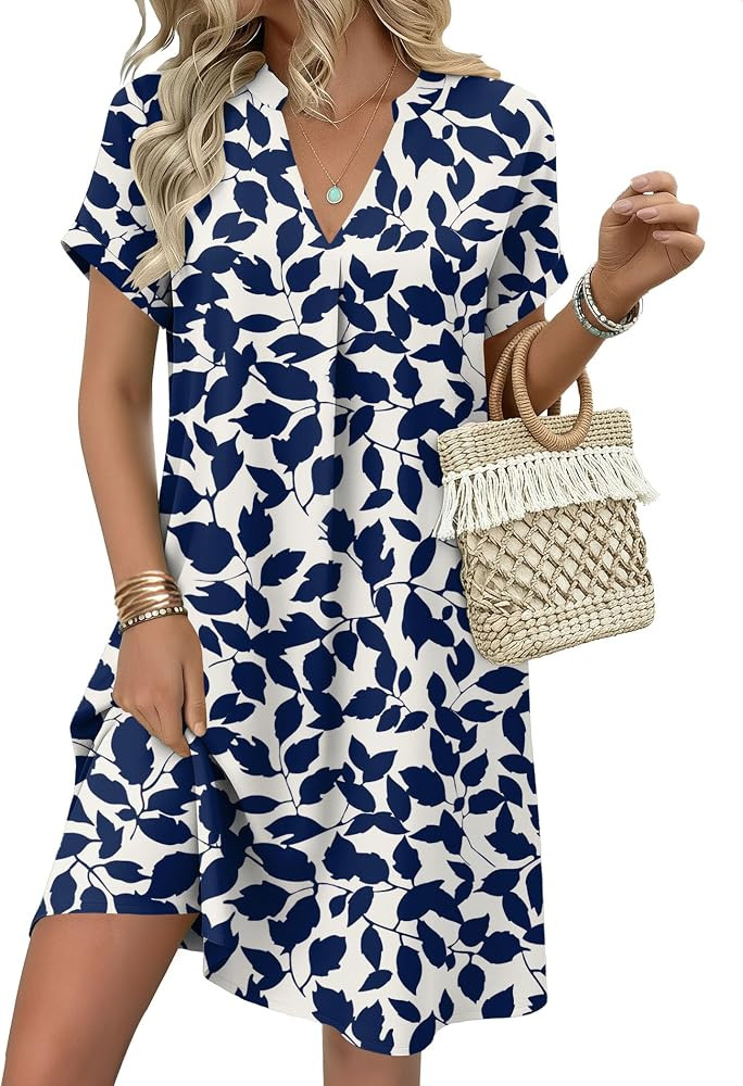 Zeagoo Summer Dresses for Women Shift Dress Casual Mini Vacation Sundress | Amazon (US)