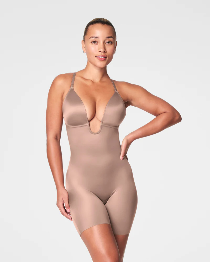 Plunge Low-Back Mid-Thigh Bodysuit | Spanx