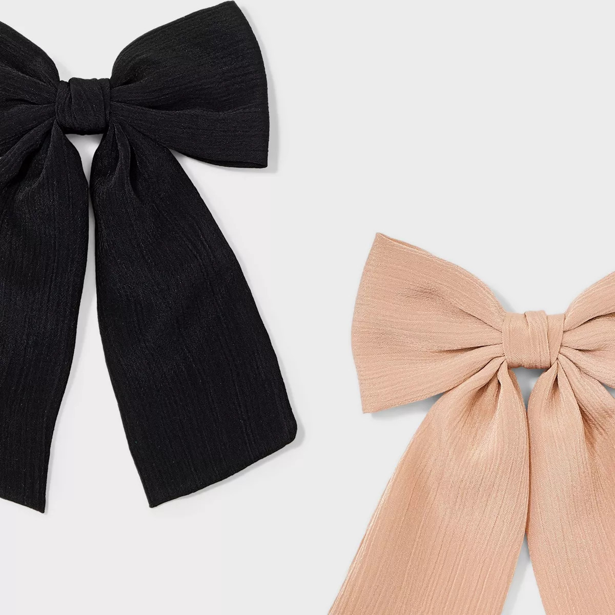 Hair Bow Barrette 2pc - A New Day™ Black/Tan | Target