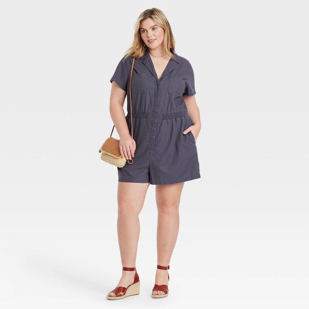 Women's Plus Size Short Sleeve Boilersuit - Universal Thread Gray 2X | Target