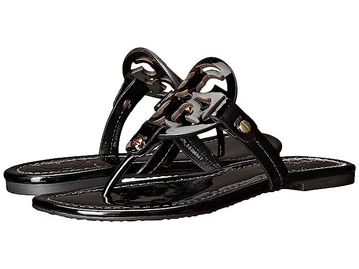 Tory Burch Miller Flip Flop Sandal (Black) Women's Shoes | Zappos