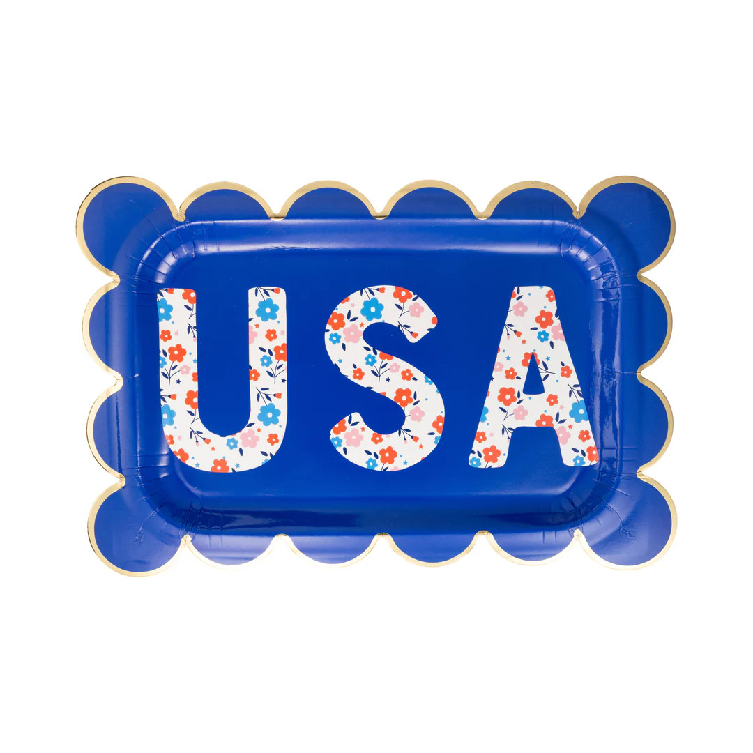 Floral USA Paper Plate (8 ct) | My Mind's Eye