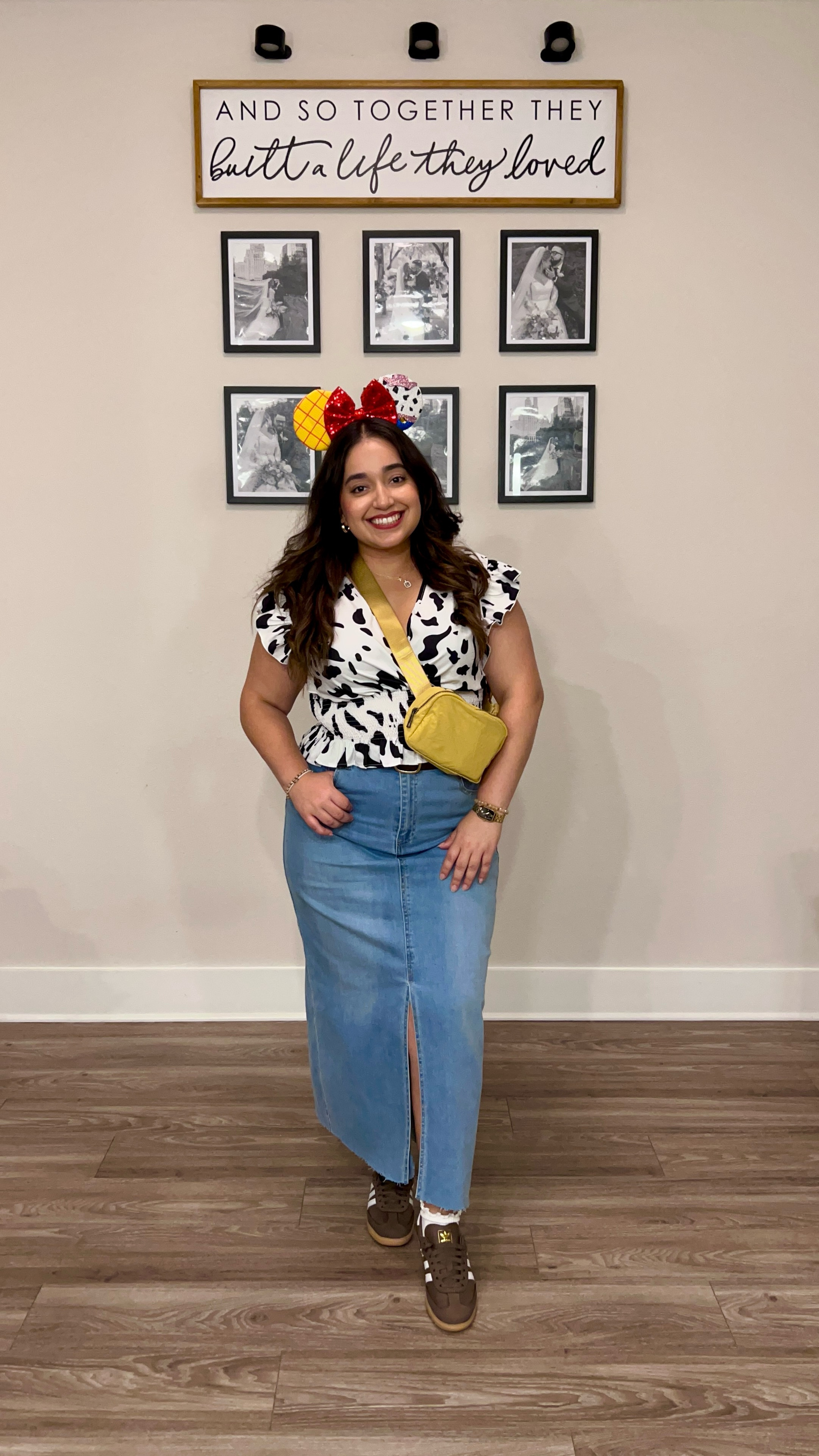Hollywood Studios, here I come! 🎥❤️

I love how this modern Jessie look came together!
I traded her hat for ears, her jeans for a light wash midi skirt, and her boots for classic Sambas. And the cow print top ties it all together 🐄 — Think Jessie would approve? 🤭
.
.
.
Search 🔍: Jessie Disney Bounding, Disney Bounding, Hollywood studios outfit, Hollywood Studio bounding, Toy Story Outfit, Modern Disney Outfit,  Jessie Outfit Idea, Hollywood studios outfit idea

#LTKPetite #LTKStyleTip #LTKMidsize