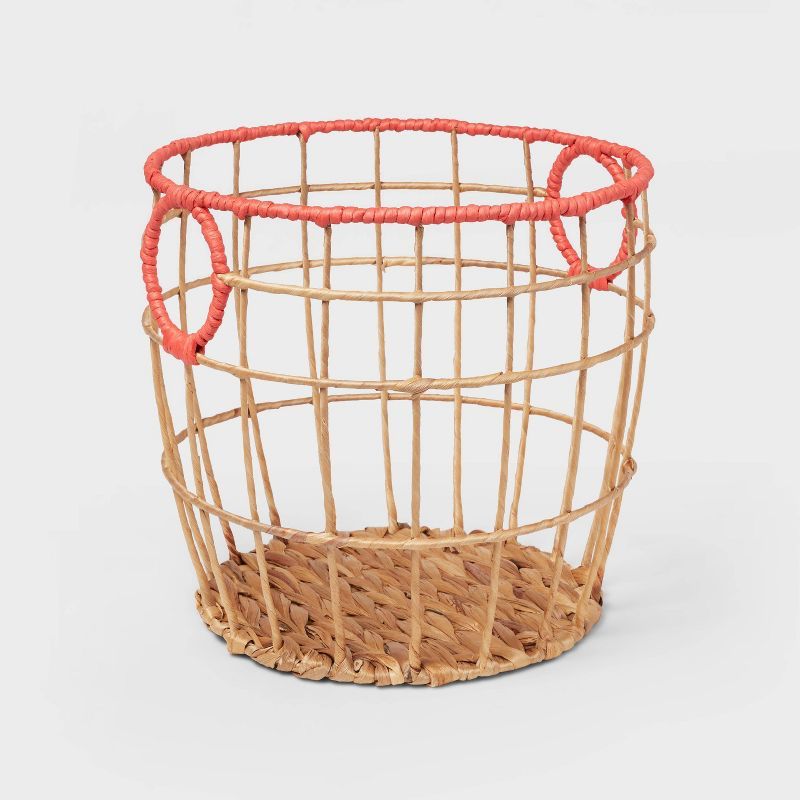 Natural with Fresh Melon Rim Woven Basket Red - Pillowfort™ | Target