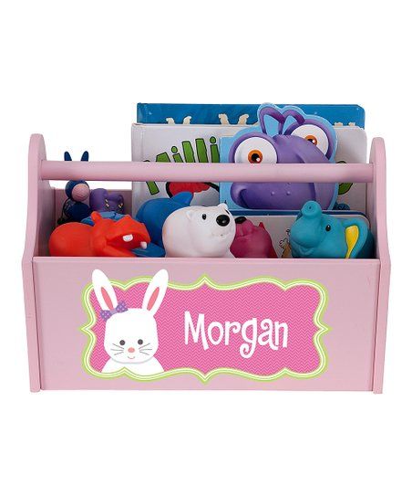 Pink Bunny Personalized Toy Caddy | Zulily
