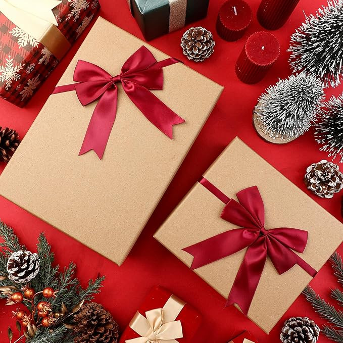 Jetec 24 Pieces Christmas Elastic Bows for Gift Boxes Stretch Loops with Bows Christmas Elastic R... | Amazon (US)