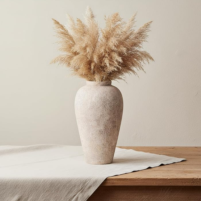 Ceramic Flower Vase Home Decor - 9.2 inch Large Farmhouse Table Vases, Rustic Decorative Vases fo... | Amazon (US)