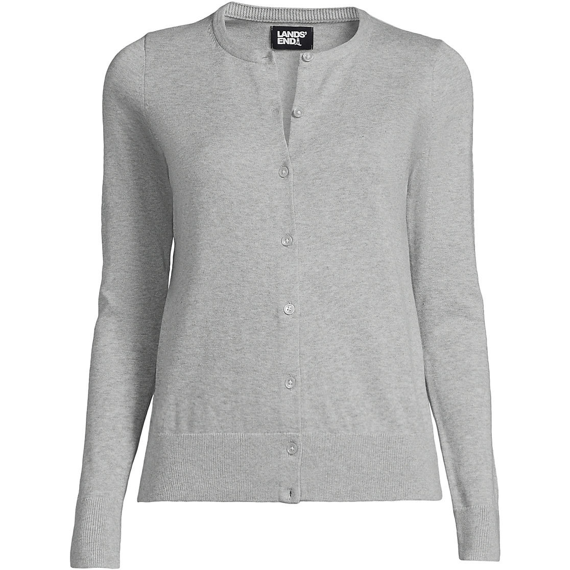 Women's Plus Size Fine Gauge Cotton Cardigan Sweater | Lands' End (US)