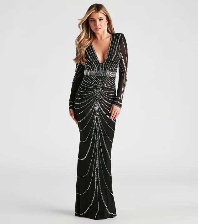 Jennie Formal Rhinestone Long Dress | Windsor Stores