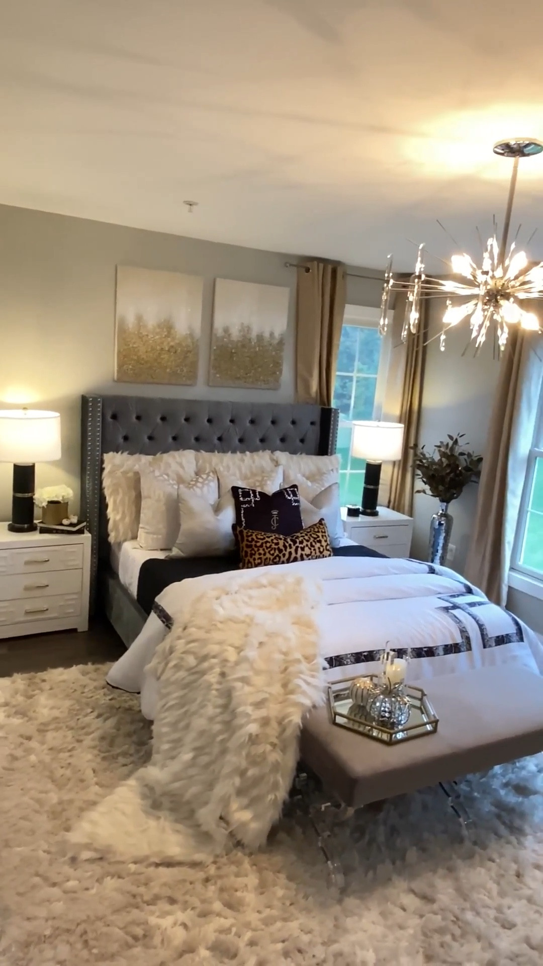 Glam winter bedroom styling inspo ❄️ 

#LTKHoliday #LTKSeasonal #LTKHome