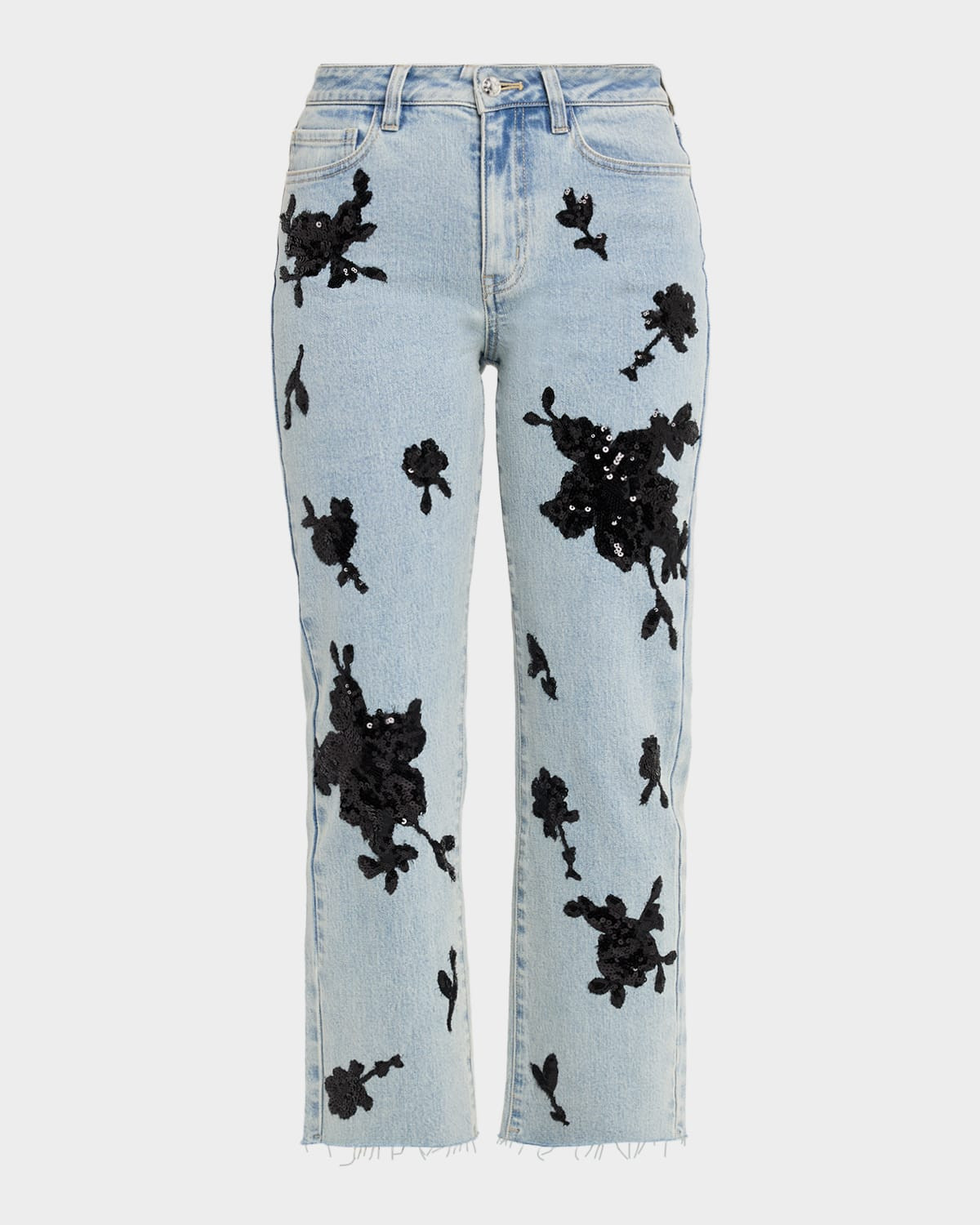 Bella Sequined Straight-Leg Jeans | Neiman Marcus