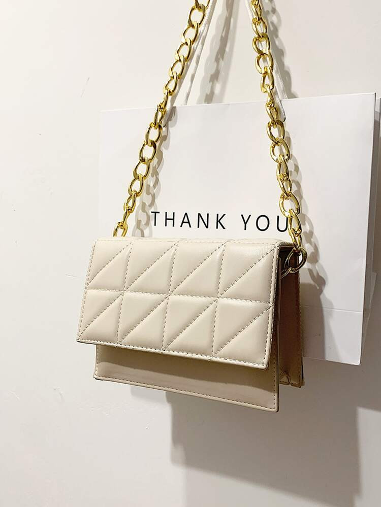 Mini Quilted Pattern Flap Chain Square Bag | SHEIN
