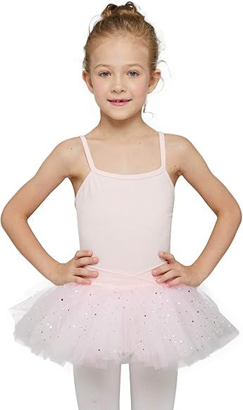 MdnMd Ballerina Outfits Toddler Girls Ballet Tutu Leotard Dance Glitter Camisole Skirted Ballerina D | Amazon (US)