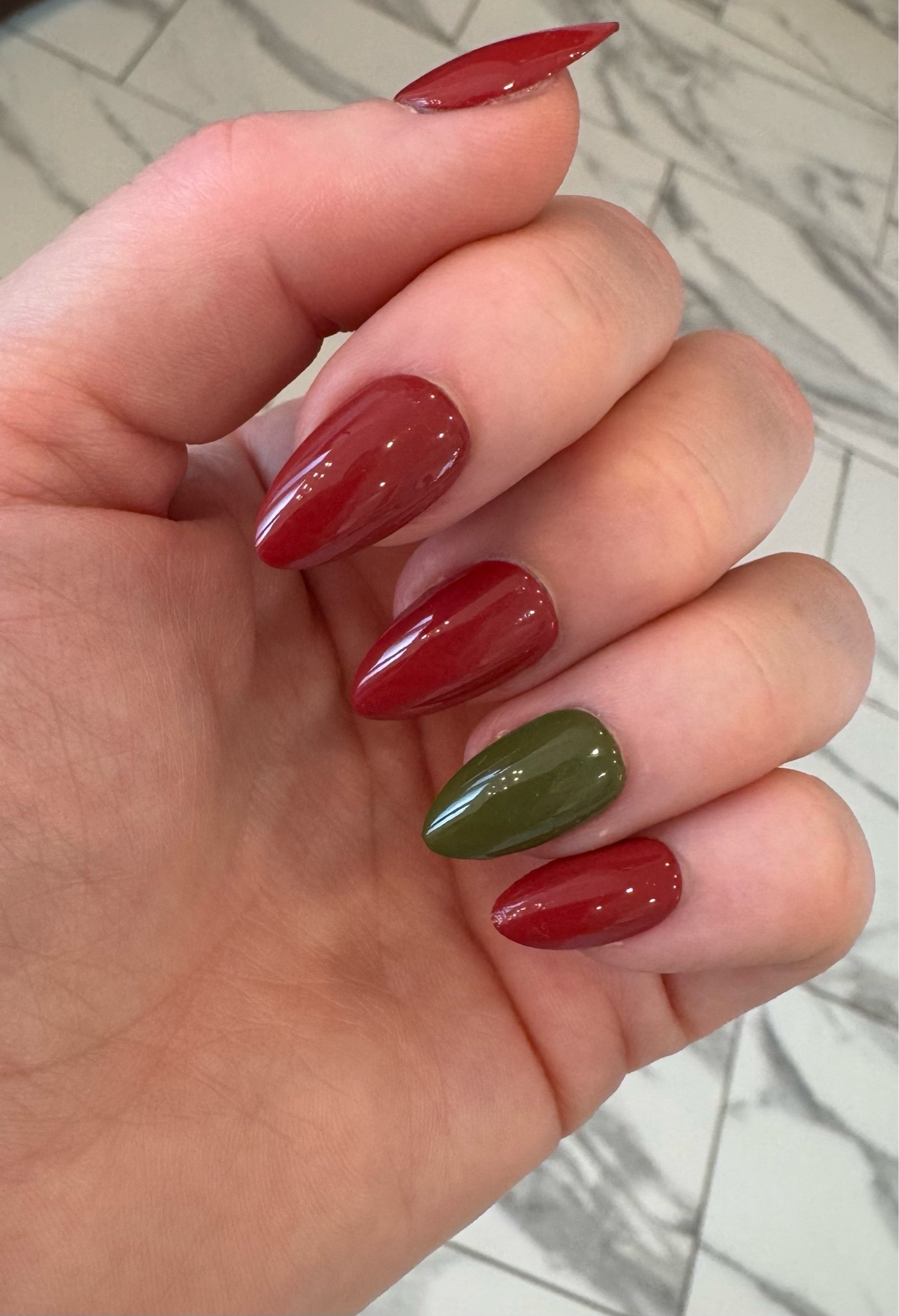 The hottest fall colors… right down to your nails. 🍂💅

Olive greens and brick reds are making a big appearance this year, and these are two of my absolute favorite picks.

I’ve had the hardest time finding the right brick red—warm, rich and earthy without turning too burgundy or too bright. This one finally nailed it. 😍 And that olive green makes the perfect fall accent. 💚

Fun fact: I actually make my own press-on nails! I use blank press-ons and long-lasting polish to create my own sets, like the one I’m wearing here.

The olive green is a quick-dry formula, and that gorgeous brick red is a one-coat wonder 🙌🏻 — which makes doing my own press-ons even easier.

I’ve tagged several ways to get the look—traditional and gel polishes, ready-to-wear press-ons, plus the blank nails along with the tools I use if you want to create your own. 🍂#FallNails #FallColors #AutumnStyle

#LTKBeauty #LTKselfcare #LTKSeasonal #LTKSaleAlert