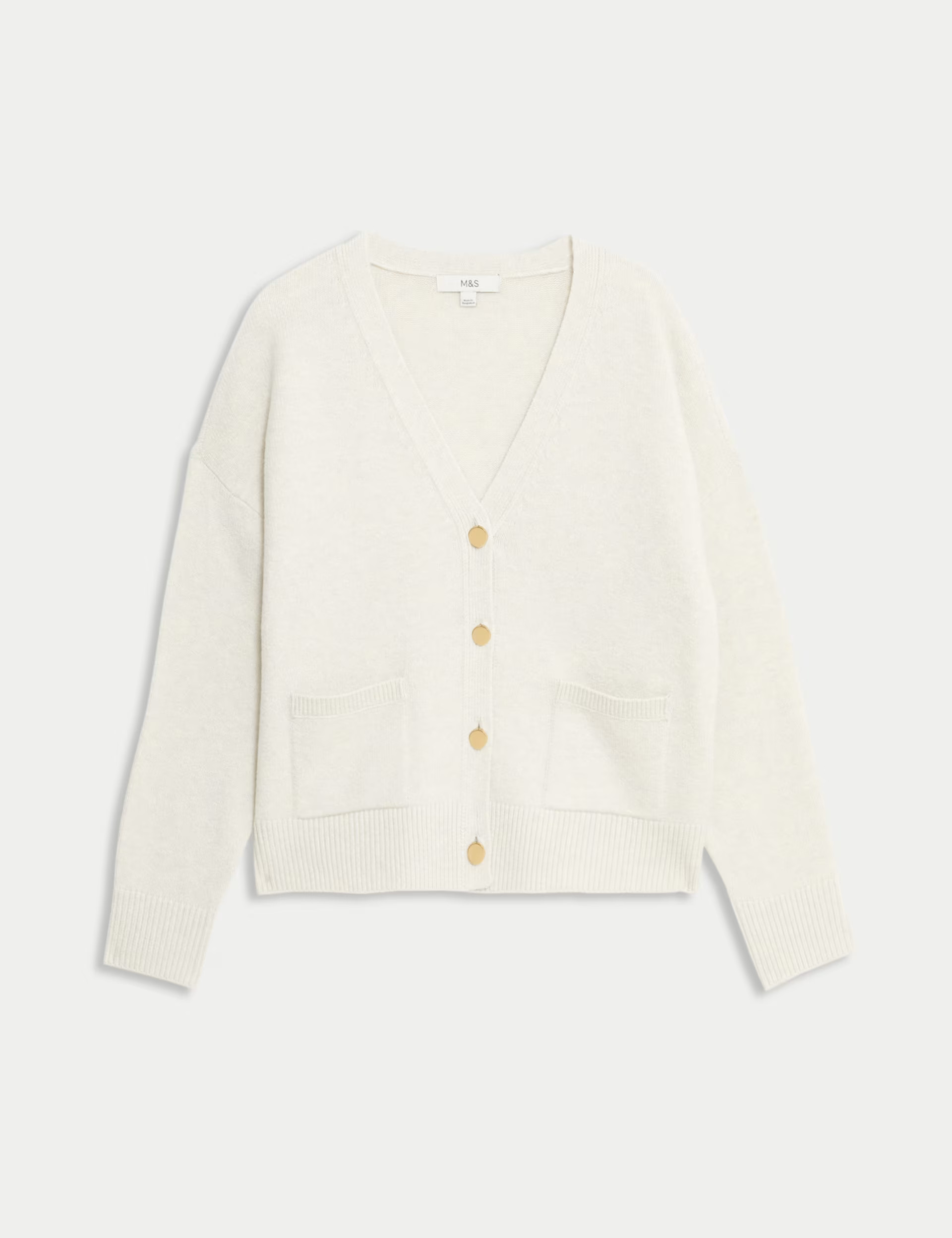 V-Neck Button Front Relaxed Cardigan | Marks & Spencer (UK)