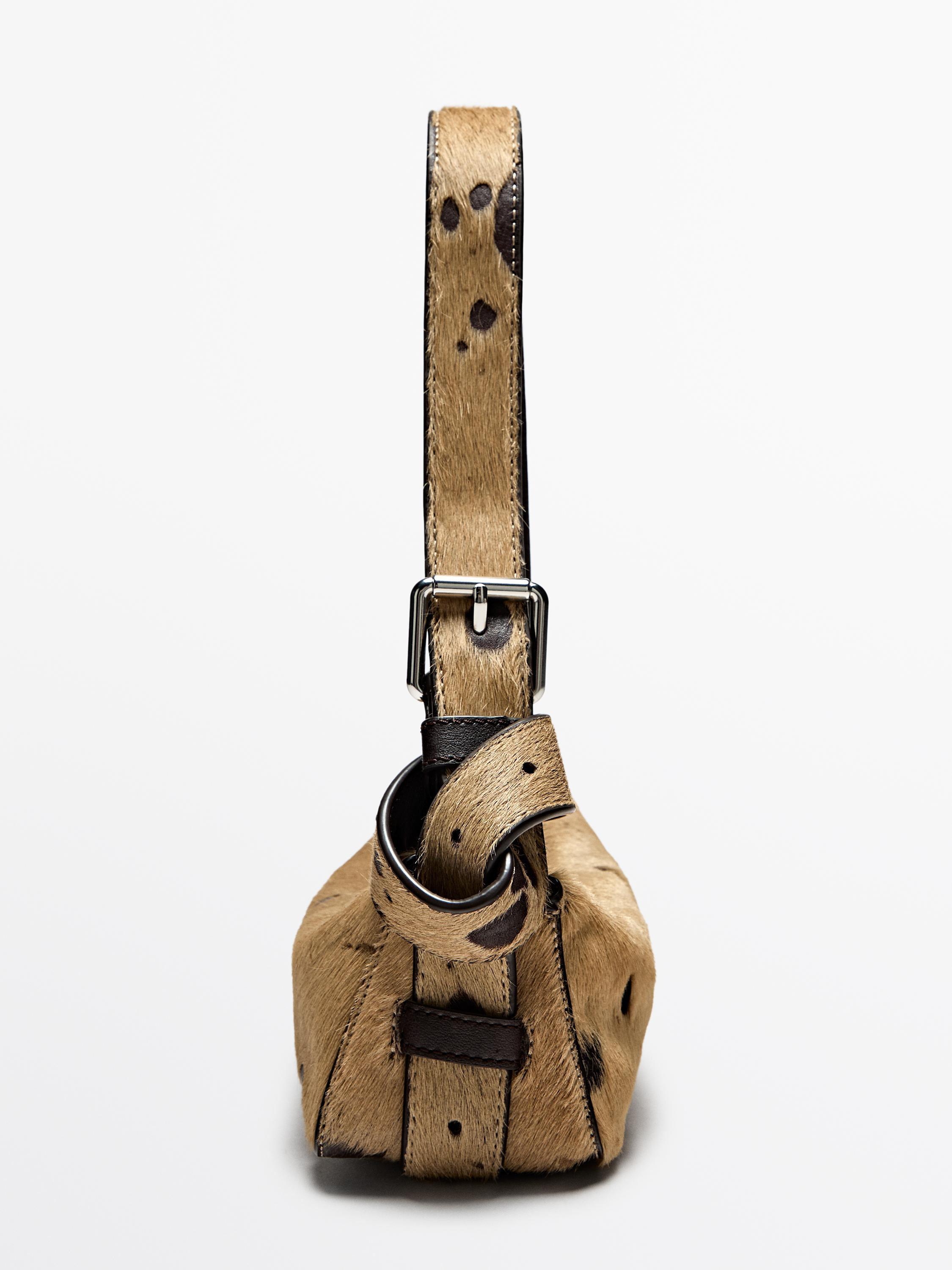 Animal print fur mini bag | Massimo Dutti UK