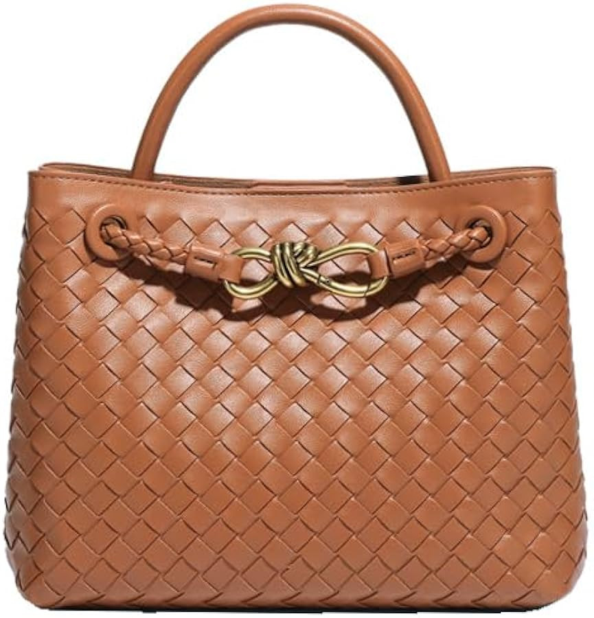 Woven Bags for Women Bowknot Small Tote Hobo Shoulder Crossbody Bags PU Leather Handwoven Satchel... | Amazon (US)
