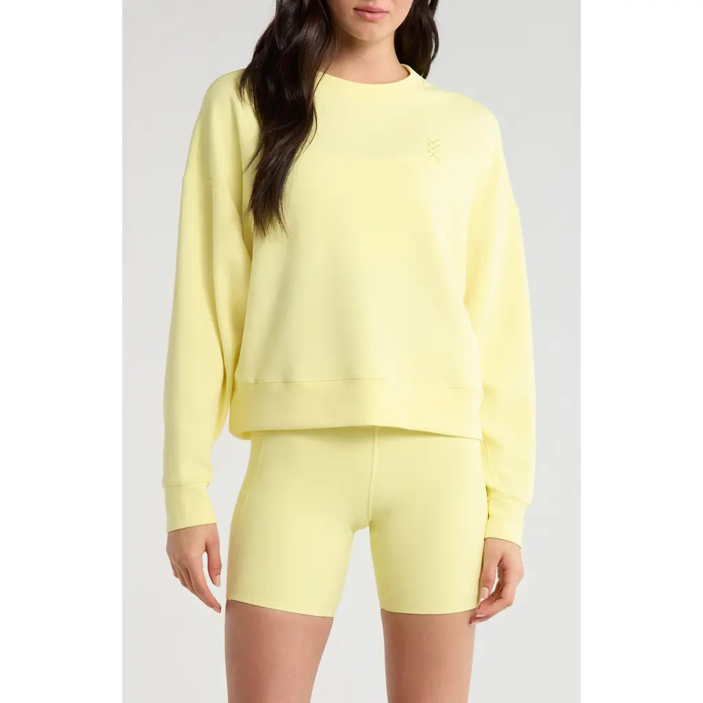 Rhone DreamGlow Crewneck Sweatshirt in Lemon Lime at Nordstrom, Size Small | Nordstrom