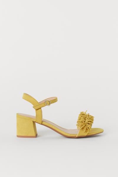 Sandals with Fringe - Yellow - Ladies | H&M US | H&M (US + CA)