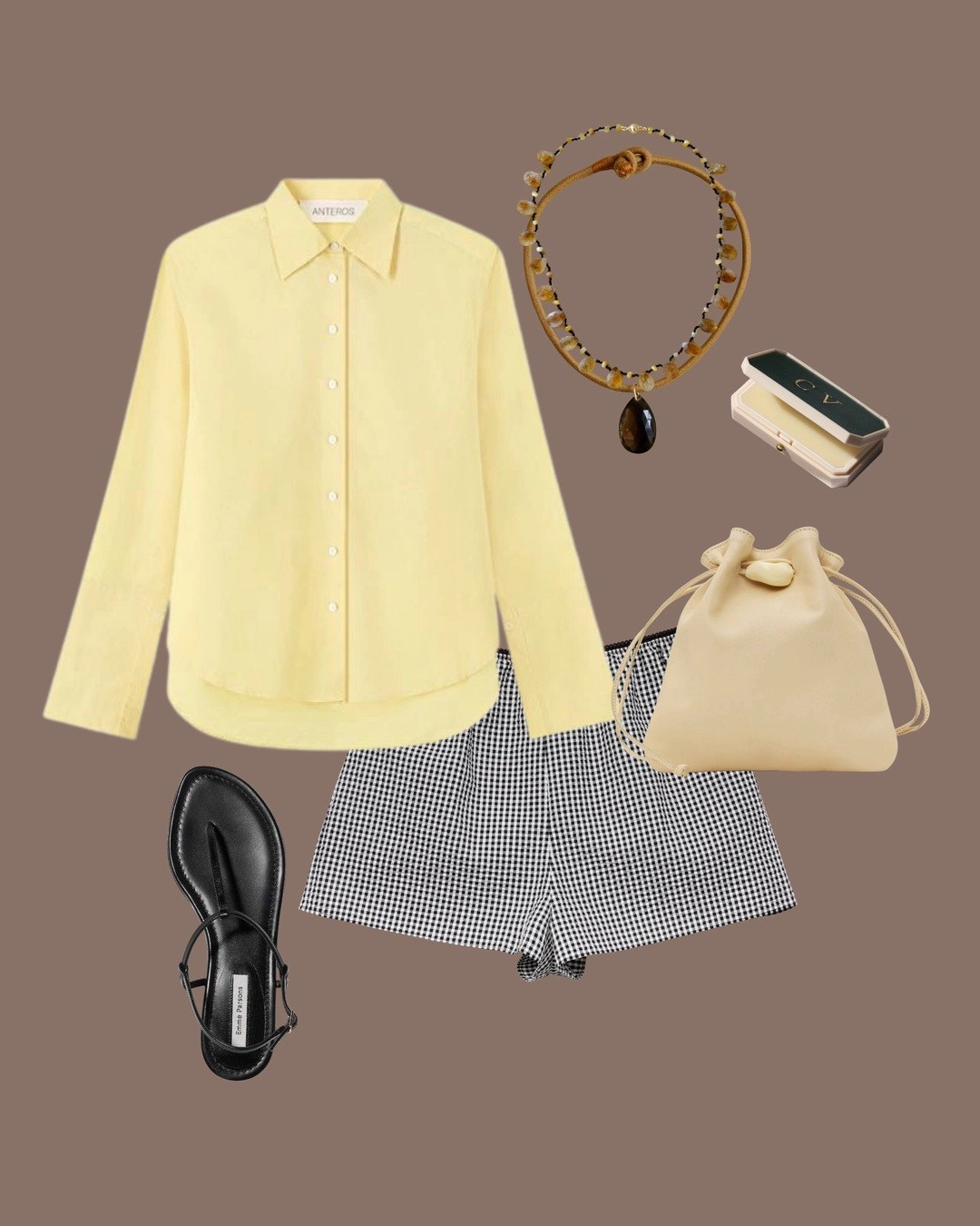 Late summer outfit idea: butter yellow shirt + gingham shorts 

#LTKStyleTip #LTKSeasonal #LTKItBag