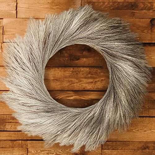 SAM AND MABEL Faux Pampas Grass Wreath for Boho Wall Decor - 24" Fall Wreath with 11" Inner Ring,... | Amazon (US)