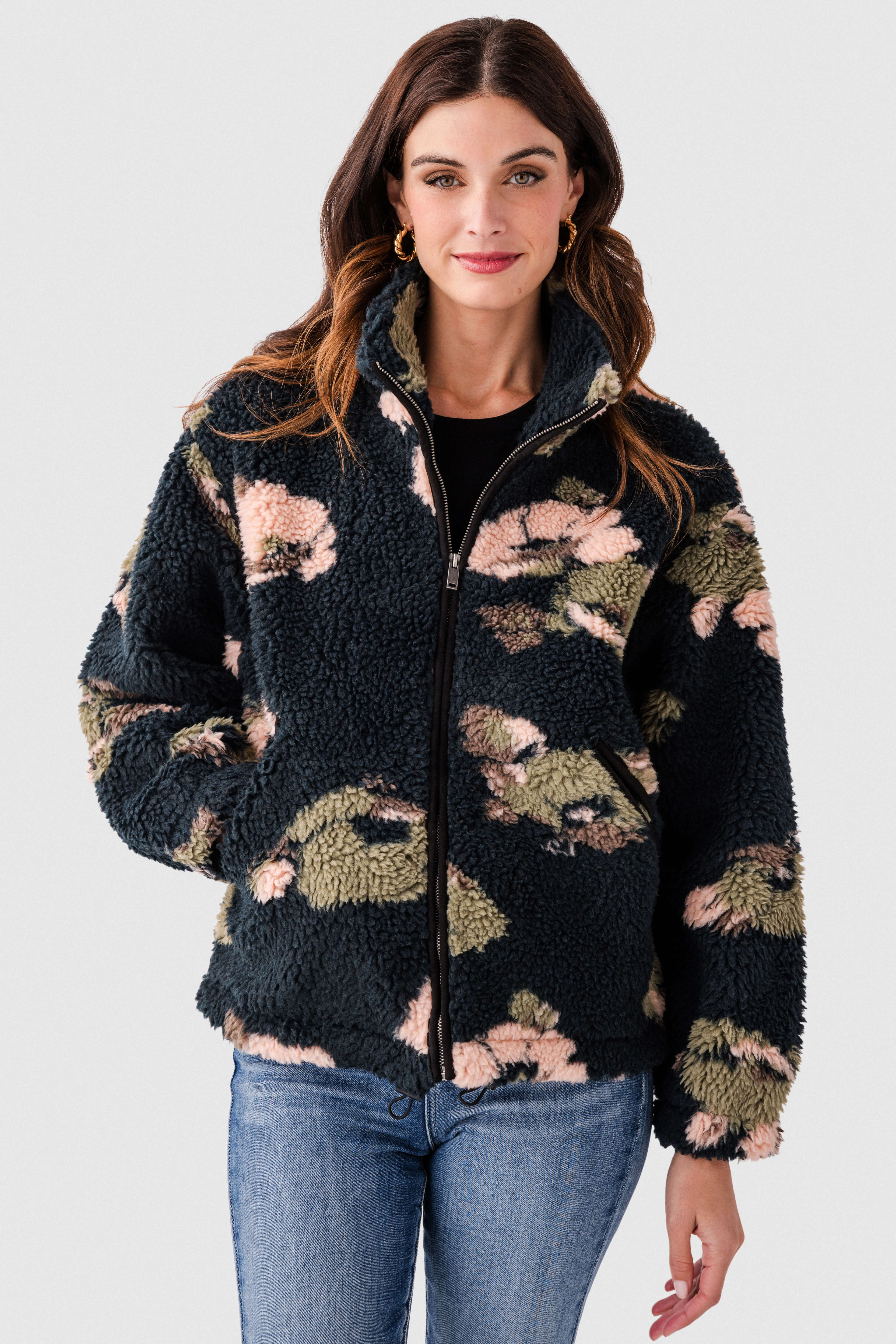 RD Style Whistler Sherpa Zip Front Jacket | Social Threads