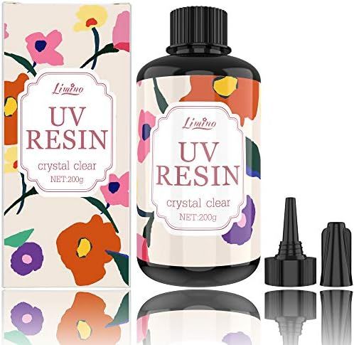 UV Resin - Improved 200g Crystal Clear Hard Ultraviolet Curing Epoxy Resin for DIY Jewelry Making, D | Amazon (US)