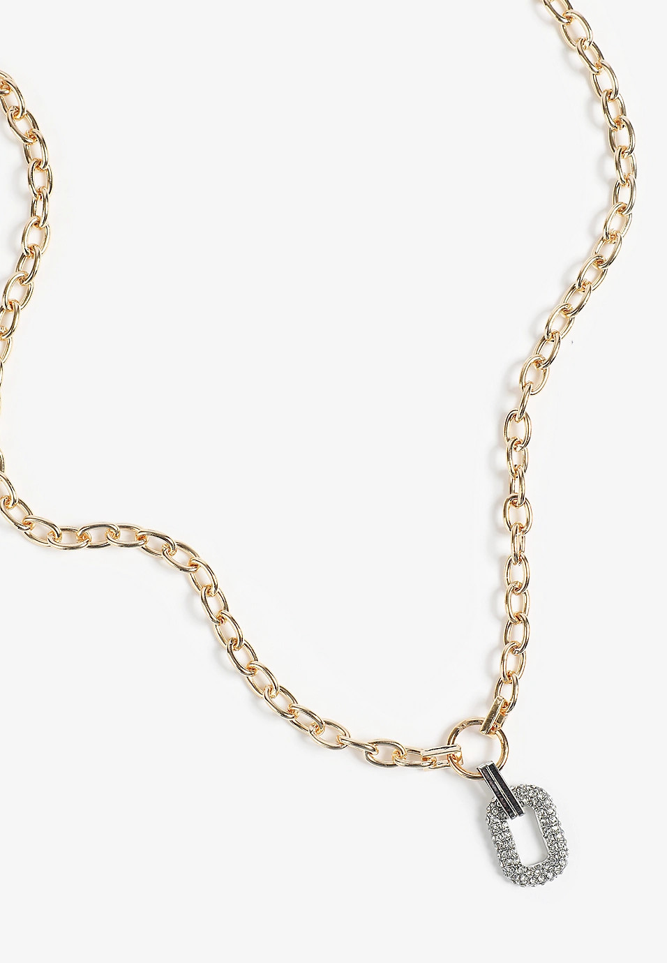 Mixed Metal Oversized Link Necklace | Maurices