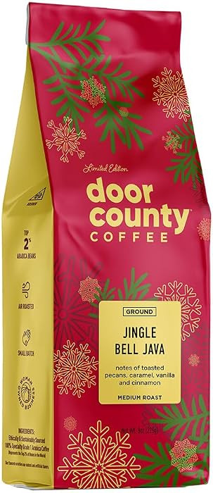 Door County Coffee Jingle Bell Java Flavored Coffee Ground, 8oz Bag | Amazon (US)