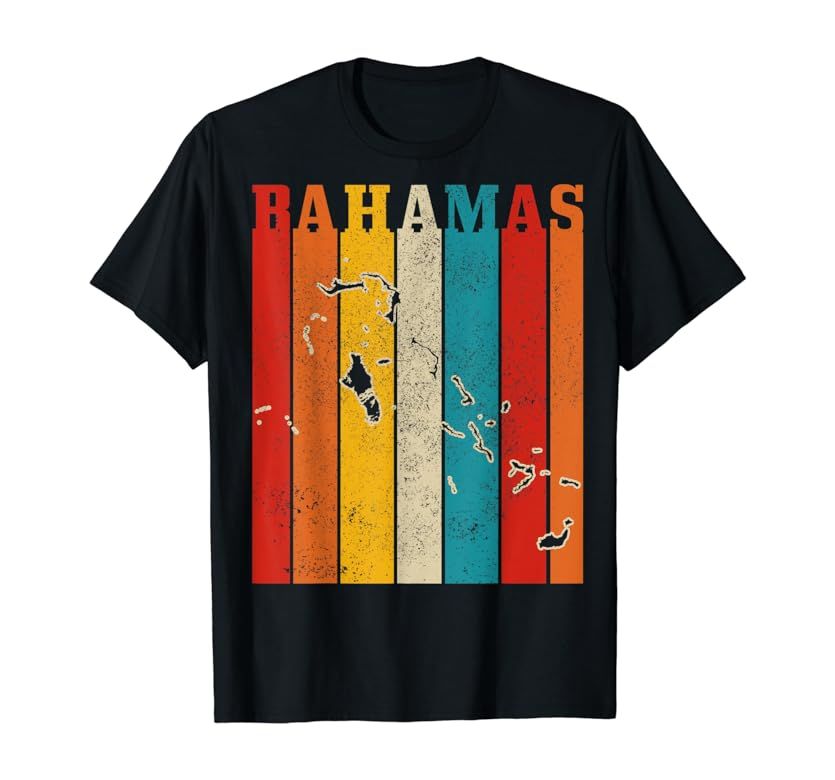 Bahamas Vintage Bahamian Islands Map Pride Vintage Bahamas T-Shirt | Amazon (US)