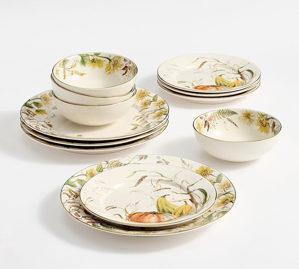 Bedford Harvest Gourd 12-Piece Stoneware Dinnerware Set | Pottery Barn (US)