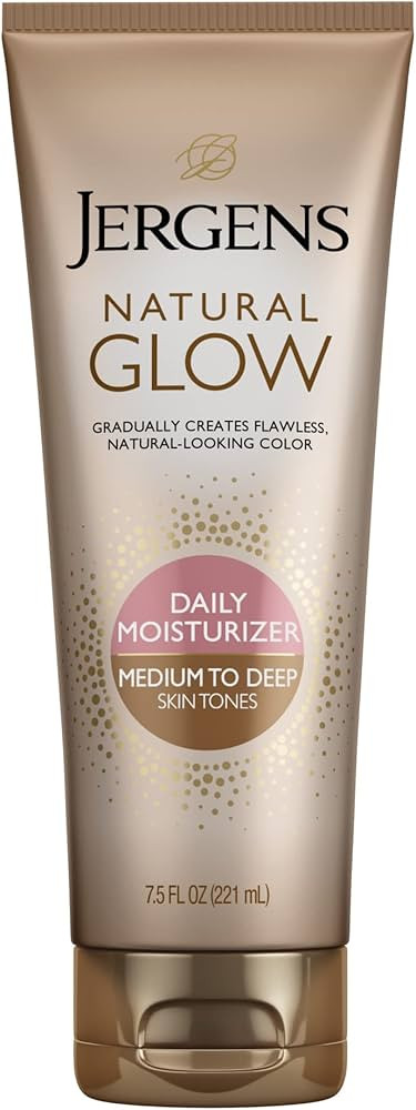 Jergens Natural Glow Self Tanner Body Lotion, Sunless Tanning, Medium to Deep Skin Tone, Daily Mo... | Amazon (US)