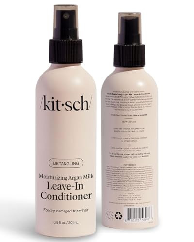 Kitsch Argan Milk Leave-In Conditioner - Hydrating & Nourishing Hair Treatment, Sulfate-Free Frizz Control Spray, Enhances Shine & Softness, Lightweight, Non-Greasy Formula for All Hair Types - 6.8oz | Amazon (US)