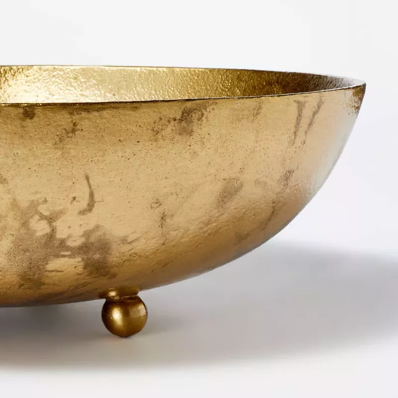  Serene Spaces Living Antique Brass Pedestal Bowl