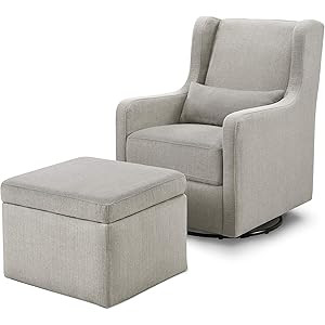 Carter's by DaVinci Adrian Swivel Glider with Storage Ottoman Performance Grey Linen, Water Repellen | Amazon (US)