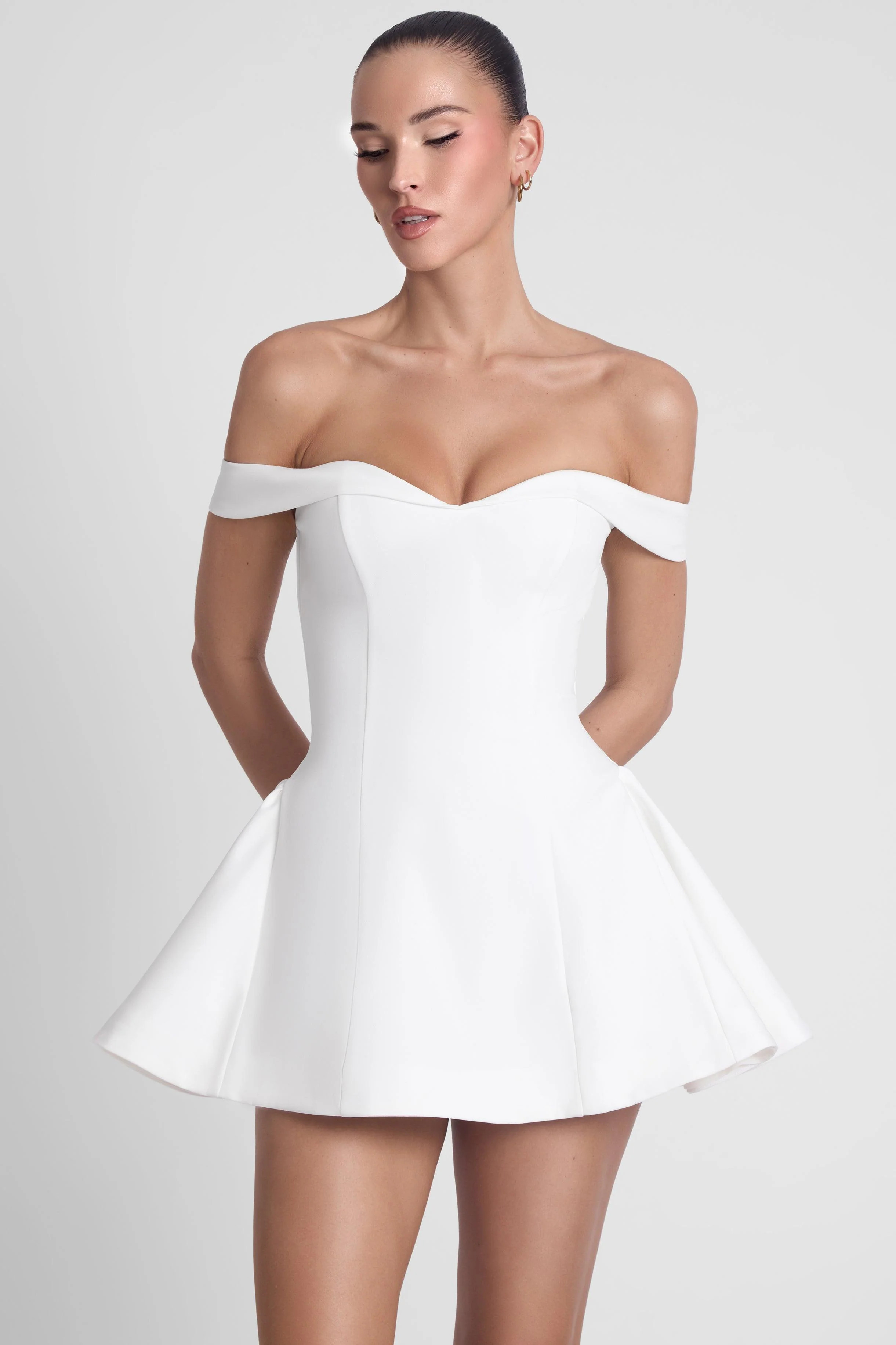 Raquel Babydoll Corset Mini Dress - White | LEAU (US)
