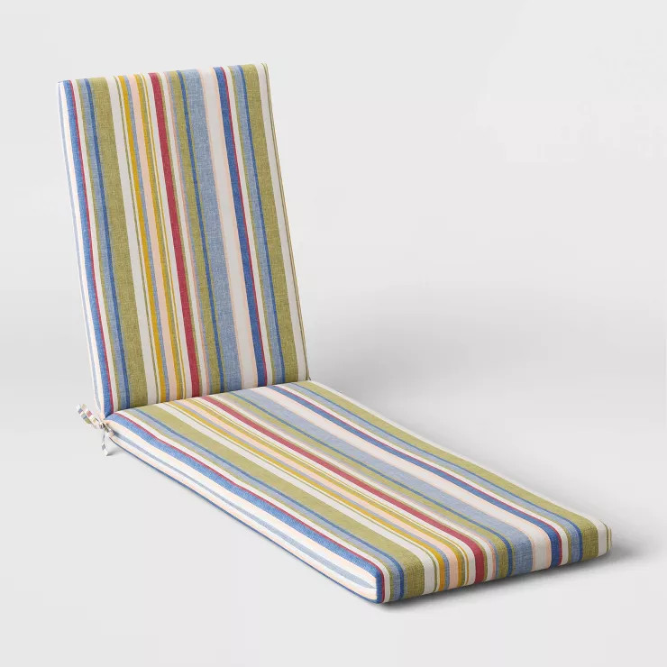 DuraSeason Fabric™ Outdoor Chaise Cushion Summer Stripe - Threshold™ | Target