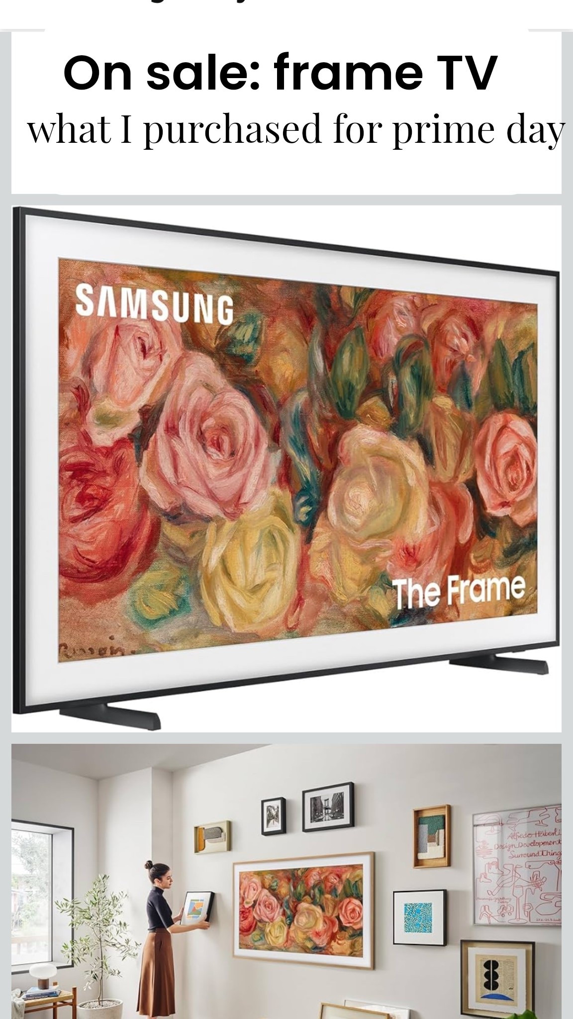 Ah I’m so excited about this big purchase!! I’ve been stalking this frame tv for months and it’s normally around $1200 for the 55 inch tv and extra frame (for a more painting-esque feel to it) - right now both of them together is < $800 which is a huge deal, just purchased!🤩  

#LTKSaleAlert #LTKHome