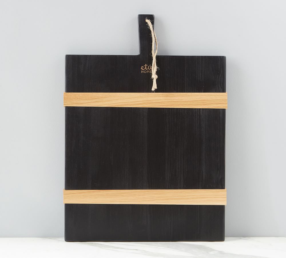 Handmade Reclaimed Wood Cheese Board - Black | Pottery Barn (US)