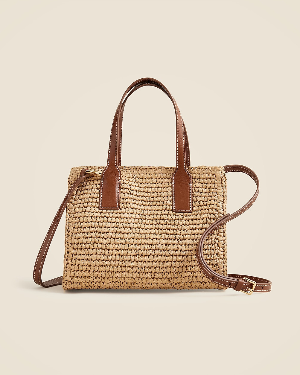 Palma top-handle bag in handknotted straw and leather | J. Crew US