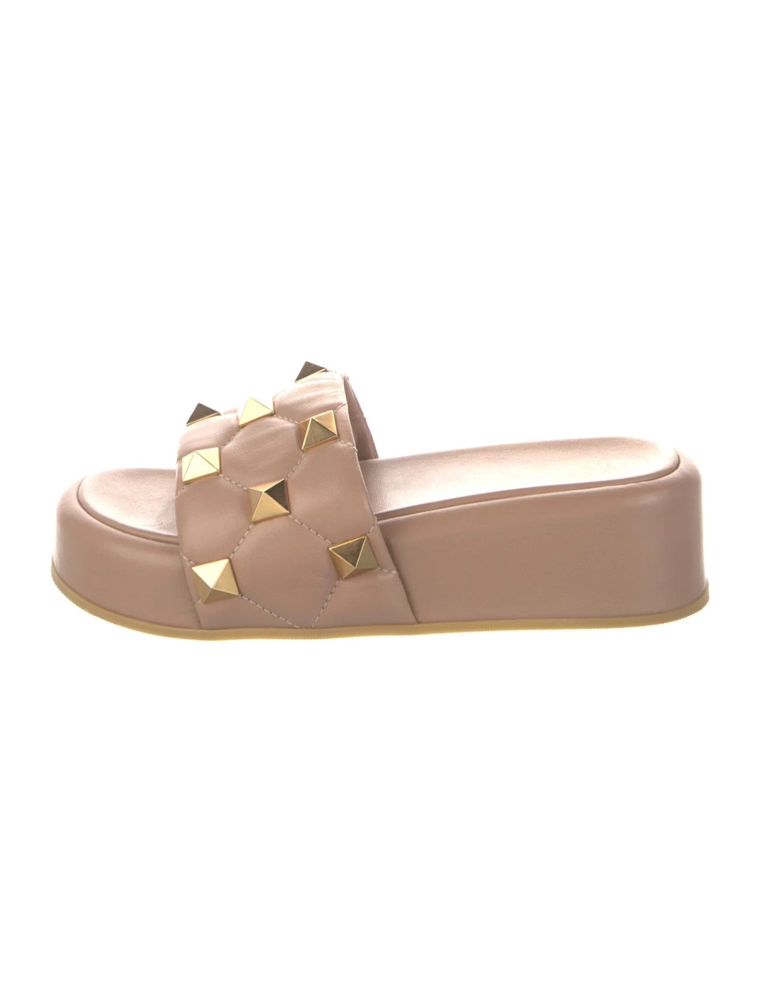 Rockstud Accents Leather Slides | The RealReal