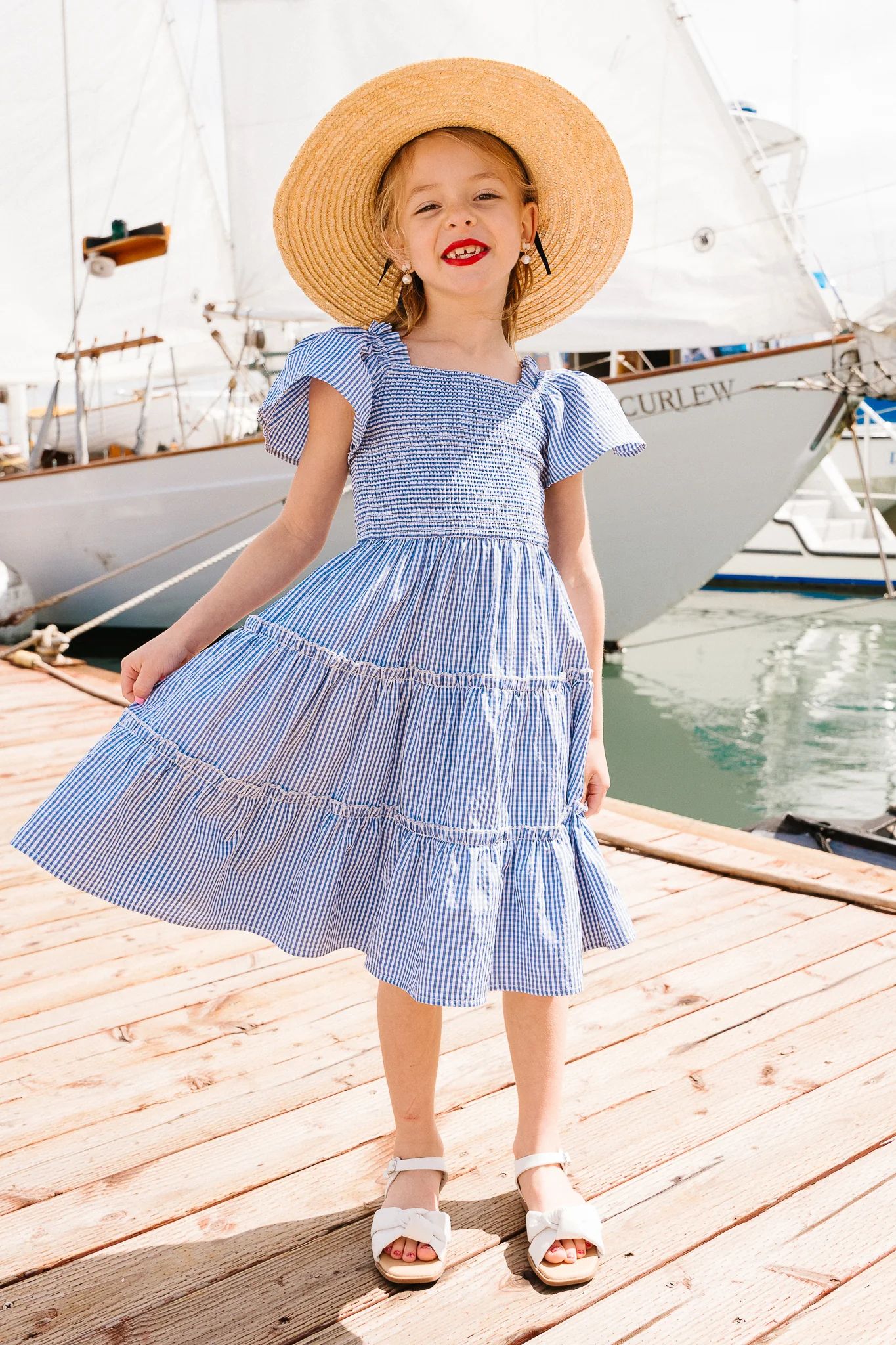 Mini Indie Dress in Blue Gingham | Ivy City Co