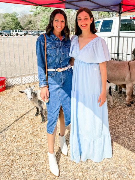 Denim dress rodeo outfit jean dress rodeo look! 