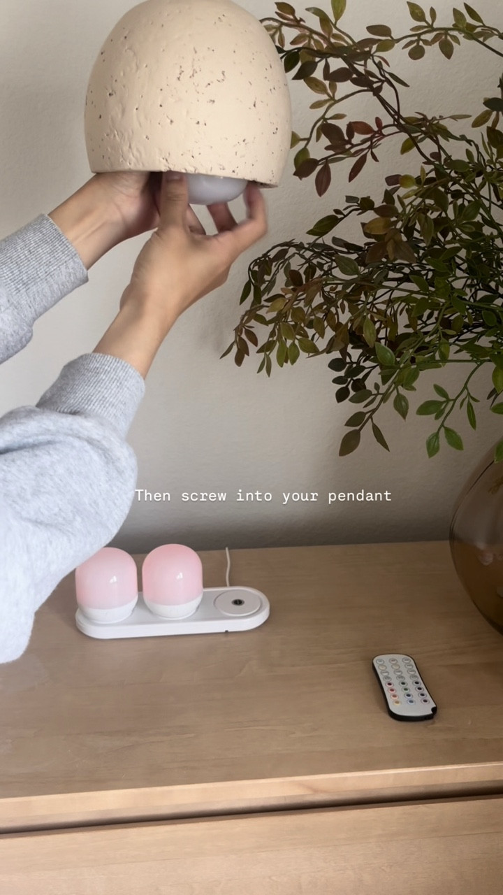 No hardwiring. No electrician. Just charge, screw in, and you’ve got instant cozy lighting ✨

Here’s how it works:

1. Plug in/add the bulbs to the charging station to charge (red 🔴 = charging, green 🟢 = fully charged)

2. Screw it into your pendant or fixture like a normal bulb

3. Use the remote to turn it on + adjust the brightness and light tone

That’s it 💡 this is one of my favorite Amazon purchases!

Perfect for renters, dark corners, or anywhere you want a warm glow without the hassle, or need to hire an electrician! 

🏷️ neutral home, affordable home finds, earthy home, renter friendly homes, bedroom inspo, home inspo, Amazon home finds

#LTKmomlife #LTKHome #LTKSaleAlert