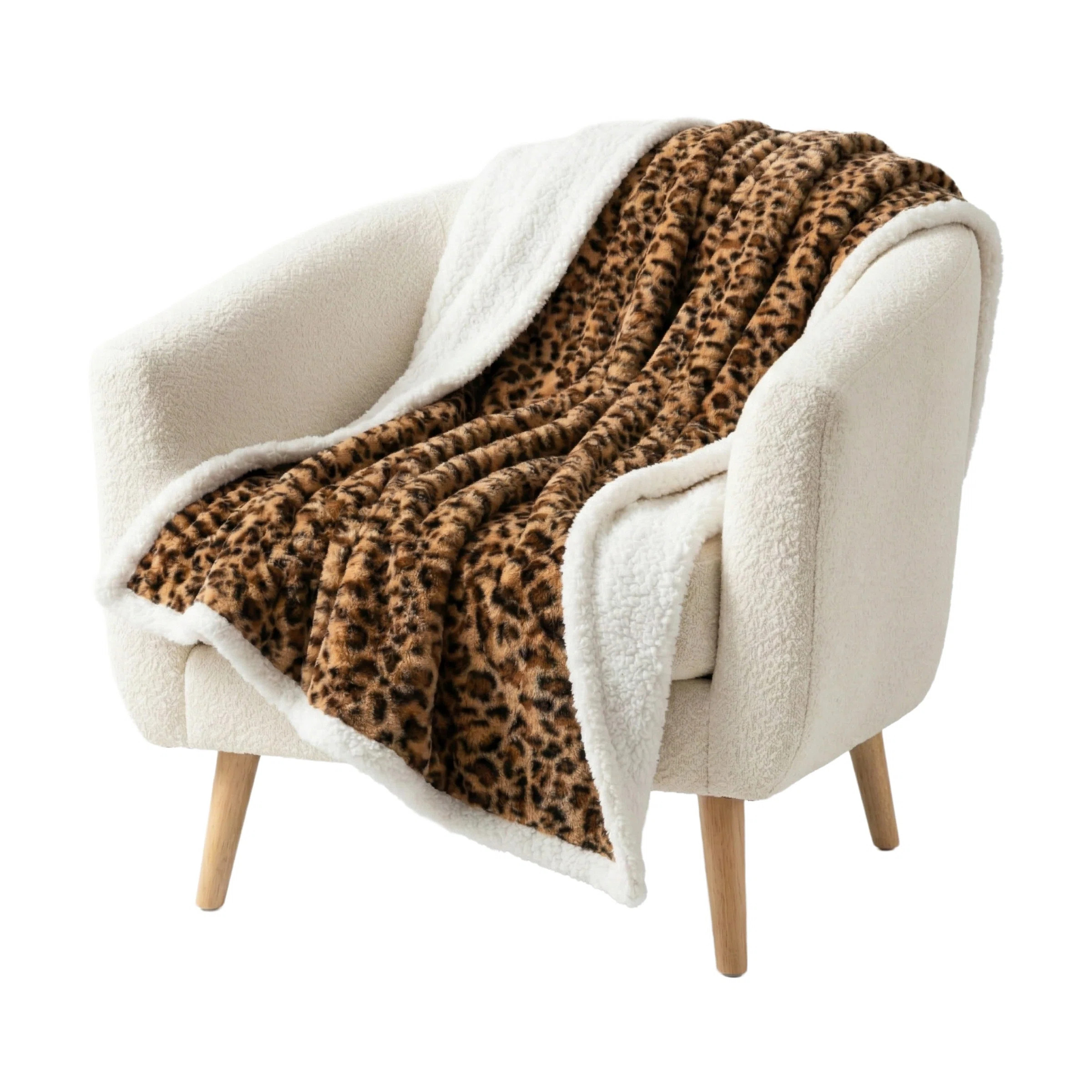 Lavish Home Sherpa Fleece Throw Blanket - 50x60-Inch Machine-Washable Reversible Throw - Fluffy B... | Wayfair North America